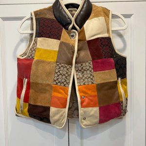 Coach Patchwork Puffer Vest-Kids size L -$55